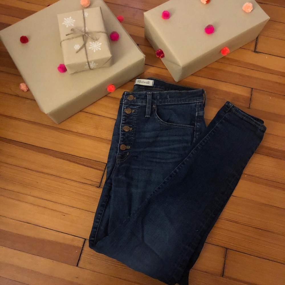 Madewell 9” High-Rise Skinny 30” Dark Blue Wash